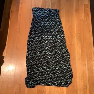 Black and teal maxi skirt.